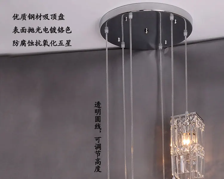 Простая Изысканная металлическая Хрустальная двойная лестница подвесные лампы