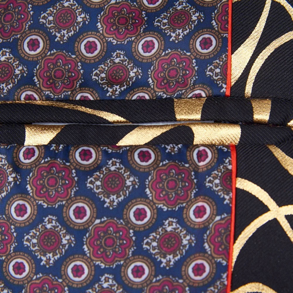 Мужской костюм смокинг с золотым цветочным узором большие размеры 5XL +