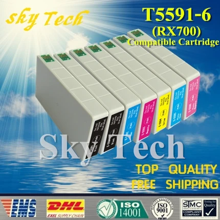 Один комплект + один совместимый картридж BK для T5591-T5596 Epson Stylus Photo RX700. | Компьютеры
