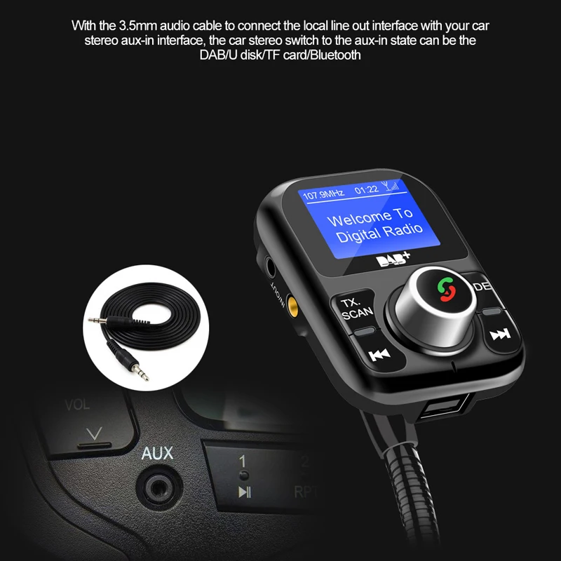 Nulaxy FM Bluetooth передатчик приемник DAB Handsfree автомобильный комплект с ЖК дисплеем