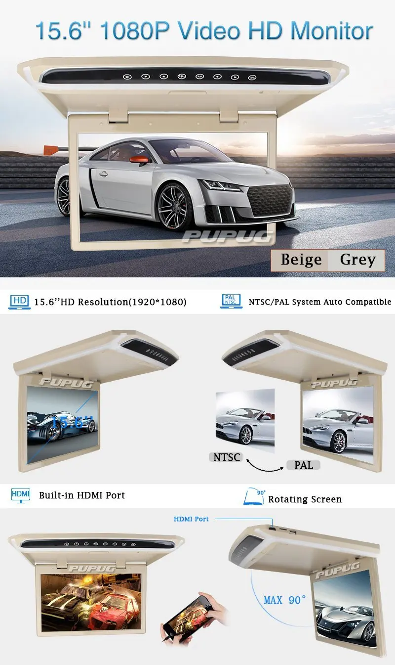 15 6 &quotАвтомобильный видеоплеер с креплением на крыше монитор HDMI 1920x1080