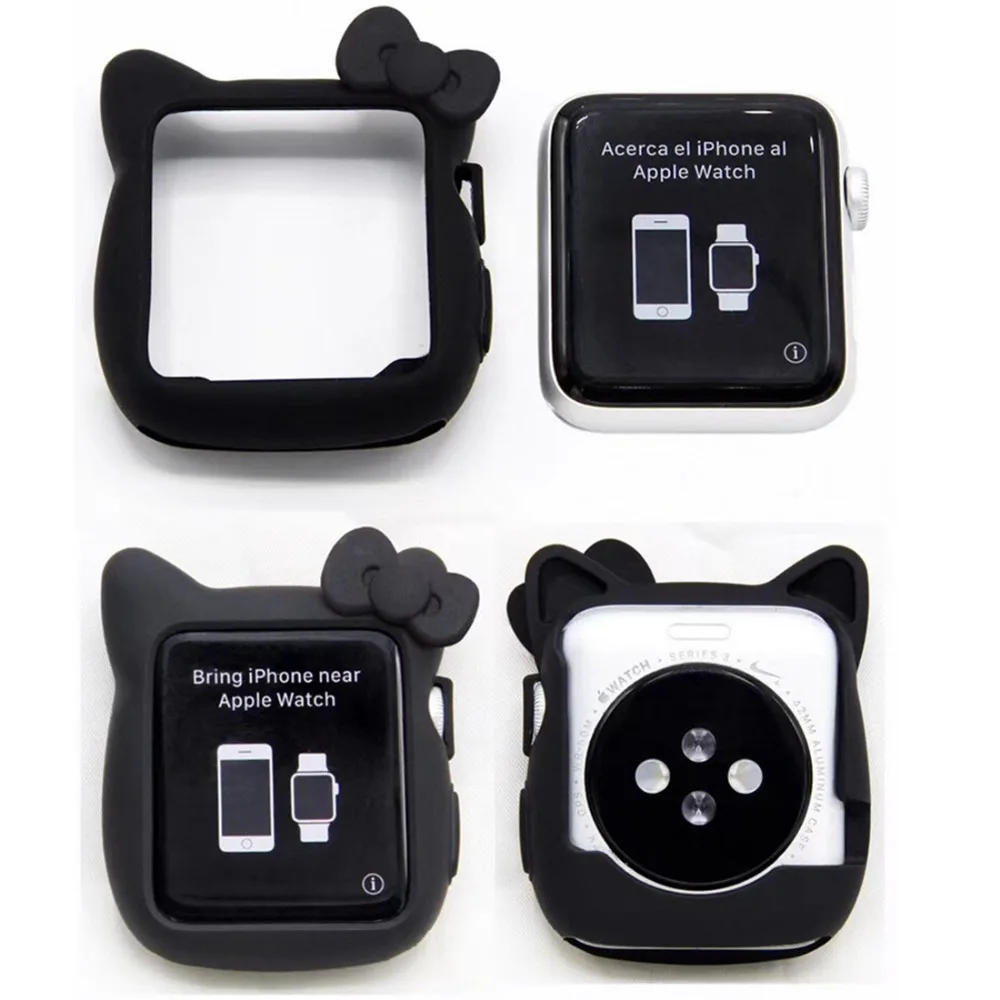 Силиконовые Рамка для Apple Watch корпус 42 мм/38 мм серии 3/2/1 iwatch резиновая full screen protector