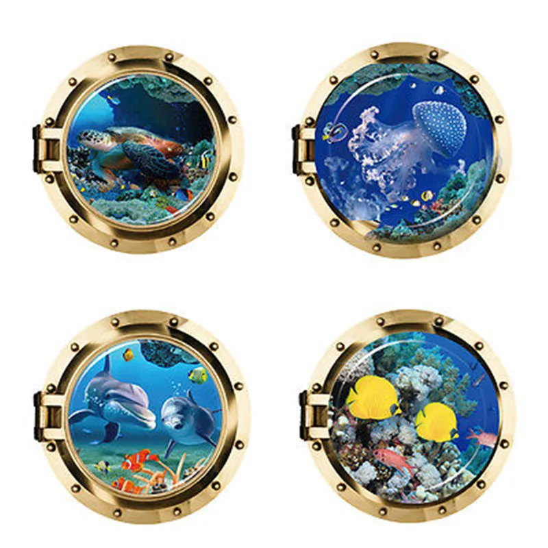 Новое поступление 3d океан окно подводной лодки стены Стикеры/домашние наклейки