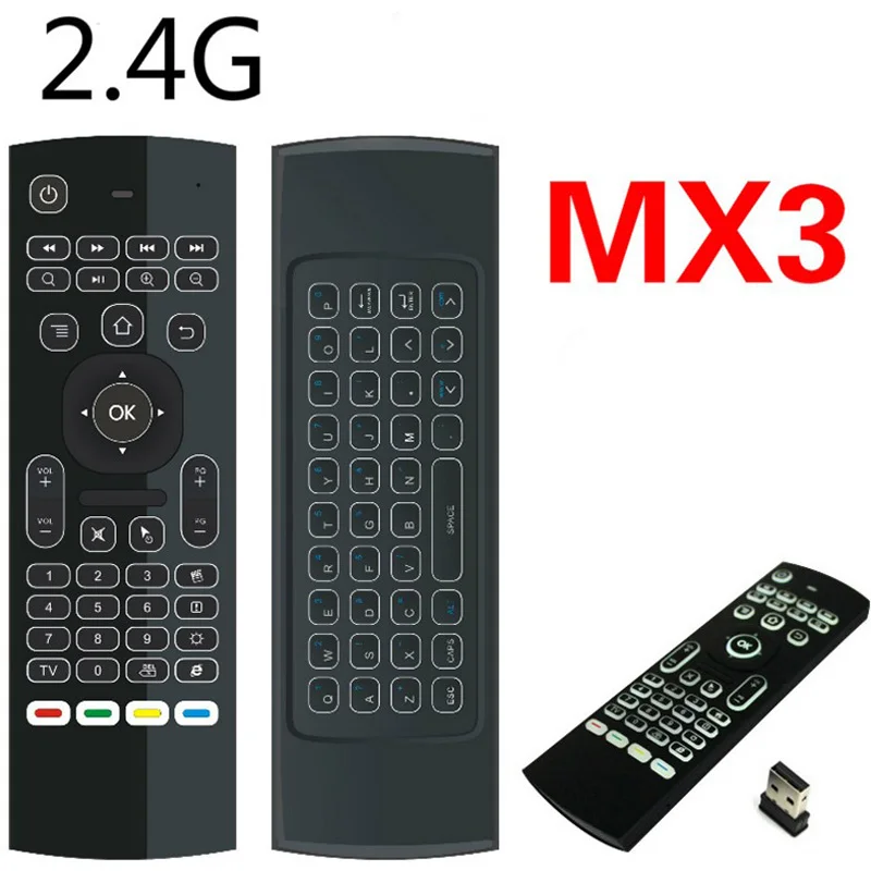 MX3 беспроводная клавиатура с подсветкой 2 4G Bluetooth USB Беспроводная воздушная мышь