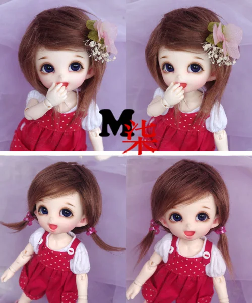 1 шт. 6 цветов аксессуары для кукол SD BJD куклы парики 1/8 1/12 парики для кукол DIY - Цвет: Зеленый
