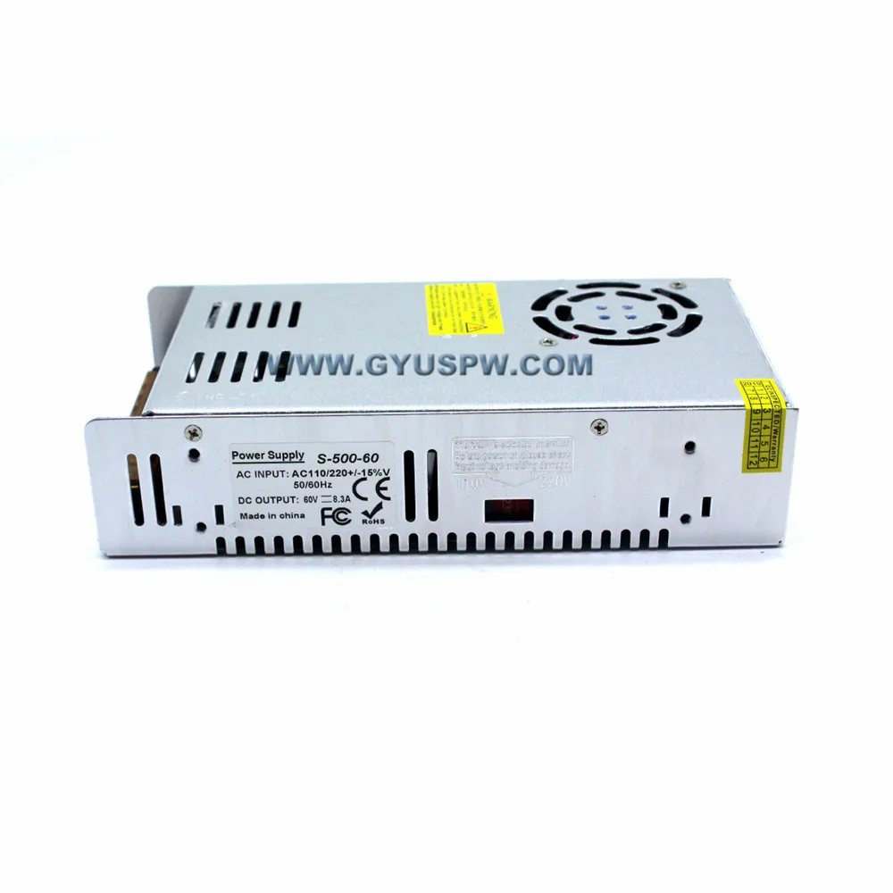 Импульсный источник питания DC60V 8.3A 500W драйвер 110V 220V AC к DC для светодиодных лент