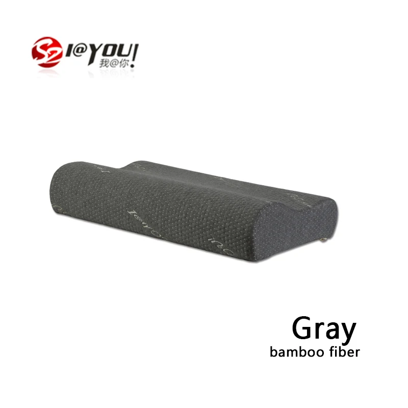 Massage Pillow Health Memory Foam Bamboo Fiber Pillows Adult Wavy 50*30*9/7cm Polyester Bedding SZ09 High Quailty | Дом и сад