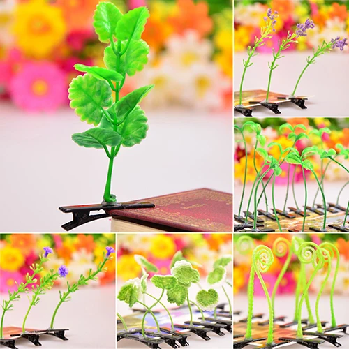 

Women Men Children Flower Grass Antenna Hairpin Cute Plant Hair Clip Headwear