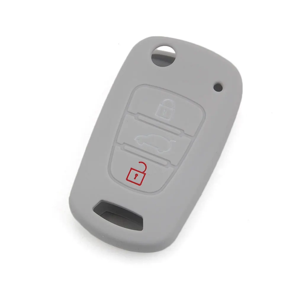 

Grey Color Key Case For Car Silicone Remote Key Cover Case Auto Key Cover For Hyundai / Kia 3 Buttons Car Case