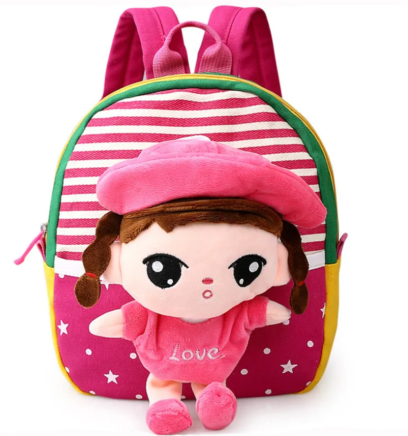 Дети несут сумки мультфильм школьный питомник ребенок маленький мешок дети