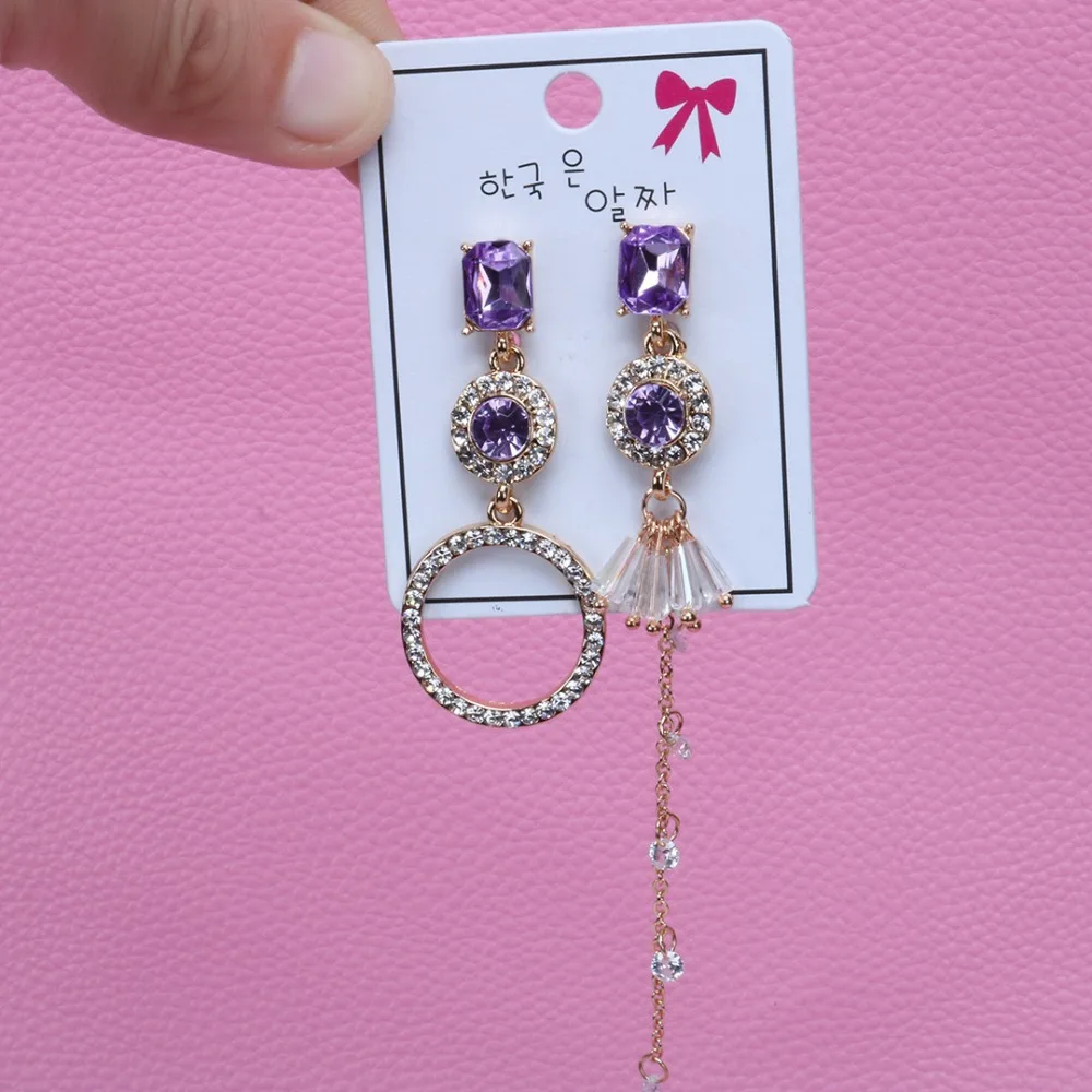 Оптовая продажа новинка 925 асимметричные женские серьги с кристаллами от Swarovski