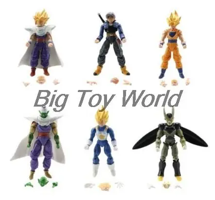 Travelmall 6 шт./компл. Dragonball Z Dragon Ball DBZ лица мини 12 см PVC Фигурки игрушки куклы
