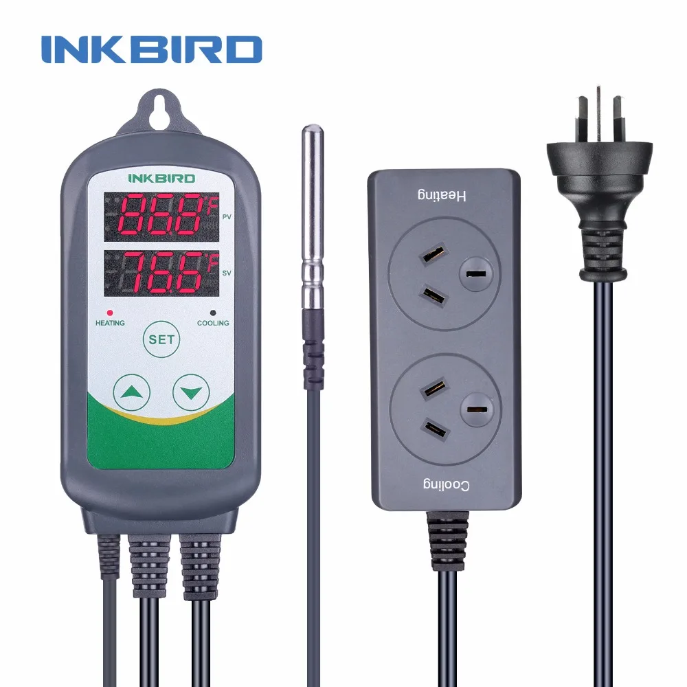 Inkbird AU Plug с двойным дисплеем контроллер температуры зондом и калибровкой для