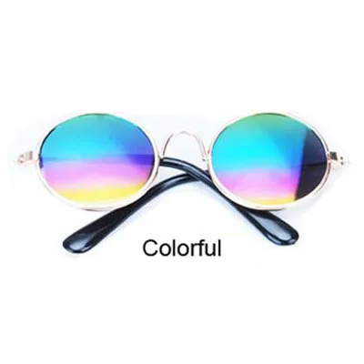 Colorful 1 шт. милые собачьи солнцезащитные очки с металлической оправой очки «кошачий глаз» одежда для глаз собачьи очки реквизит для фотографий аксессуары для ухода за животными маленькие собаки, кошки - Цвет: Colorful