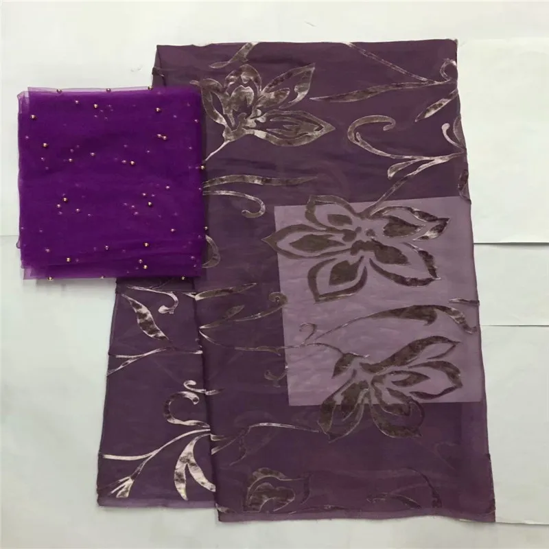 

LX!2019 Hot Selling High Quality Silk Velour Fabric Textile Flower Pattern Velour Fabric Ladies Dress for(5+2)Yards! F31502