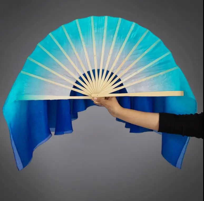 Женская шелковая веер для танца живота 1 пара коротких бамбуковых вееров 41 86 см