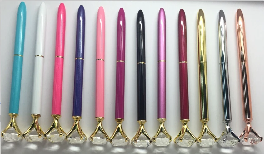 Новинка шариковая ручка с кристаллами модная большая металлическая для девушек