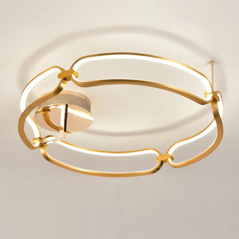 Modern Circle LED Ceiling Lamp Gold Home Lighting Plafonnier Led for Living Room Bedroom Nordic Ring Ceiling Lighting Fixture