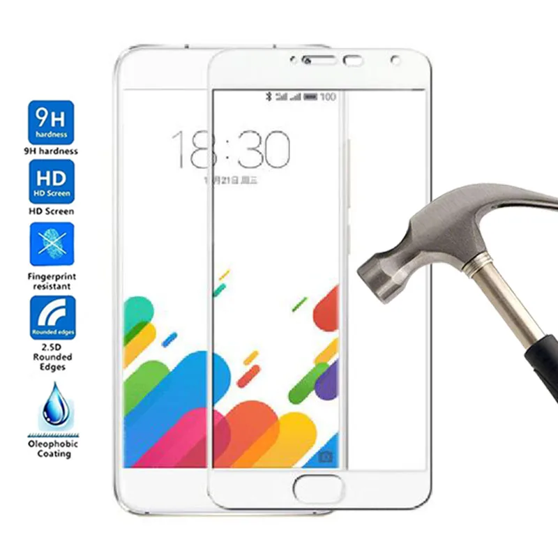 For Meizu Matel Full cover Screen Protector Tempered Glass Anti-scrath Phone Film | Мобильные телефоны и аксессуары