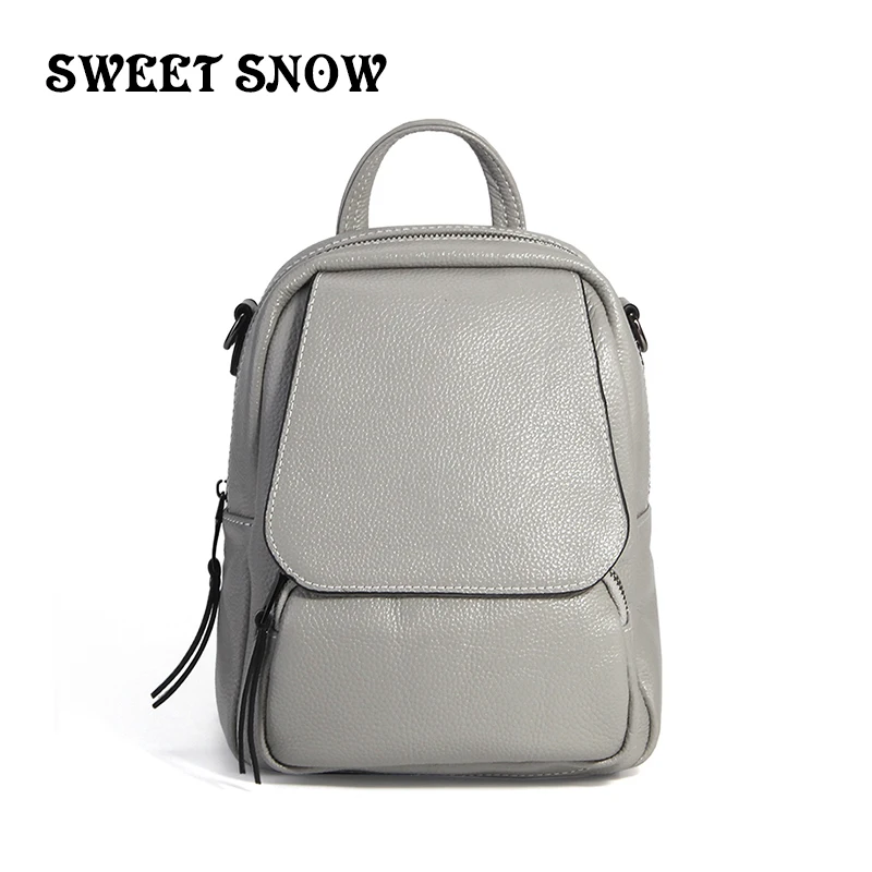 Сладкий снег mochila feminina винтажный женский многофункциональный кожаный рюкзак