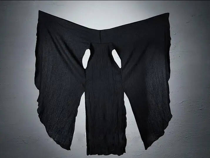 Мужской жилет без рукавов оригинальный летний подиумный длинный льняной