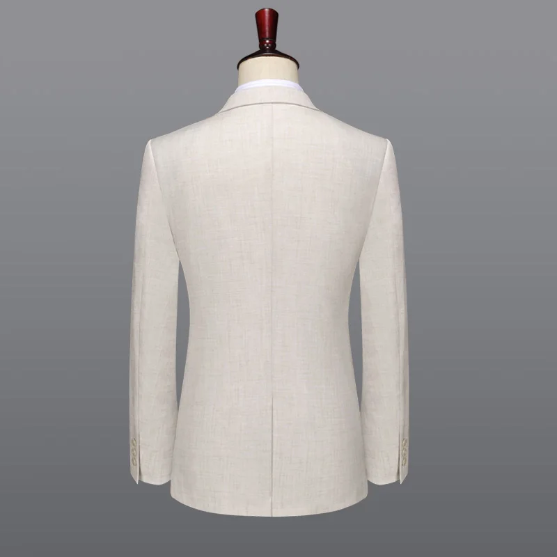 summer men suit wedding groom mens suits with pants light yellow thin business man formal man suits set 6xl 58 plus size