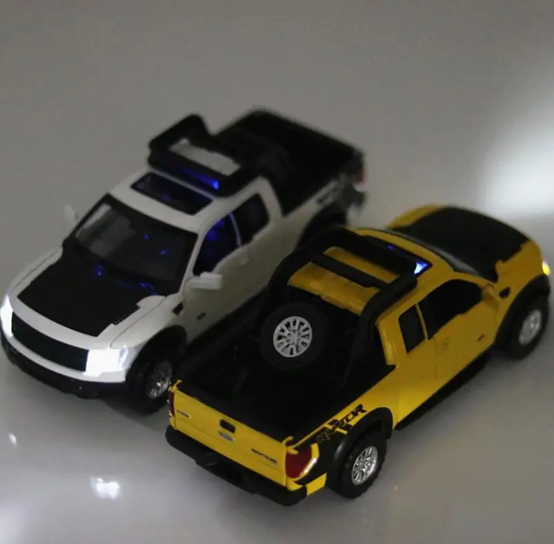 1:32 весы Ford Raptor F150 пикап сплав оттягивает назад модель автомобиля литая под