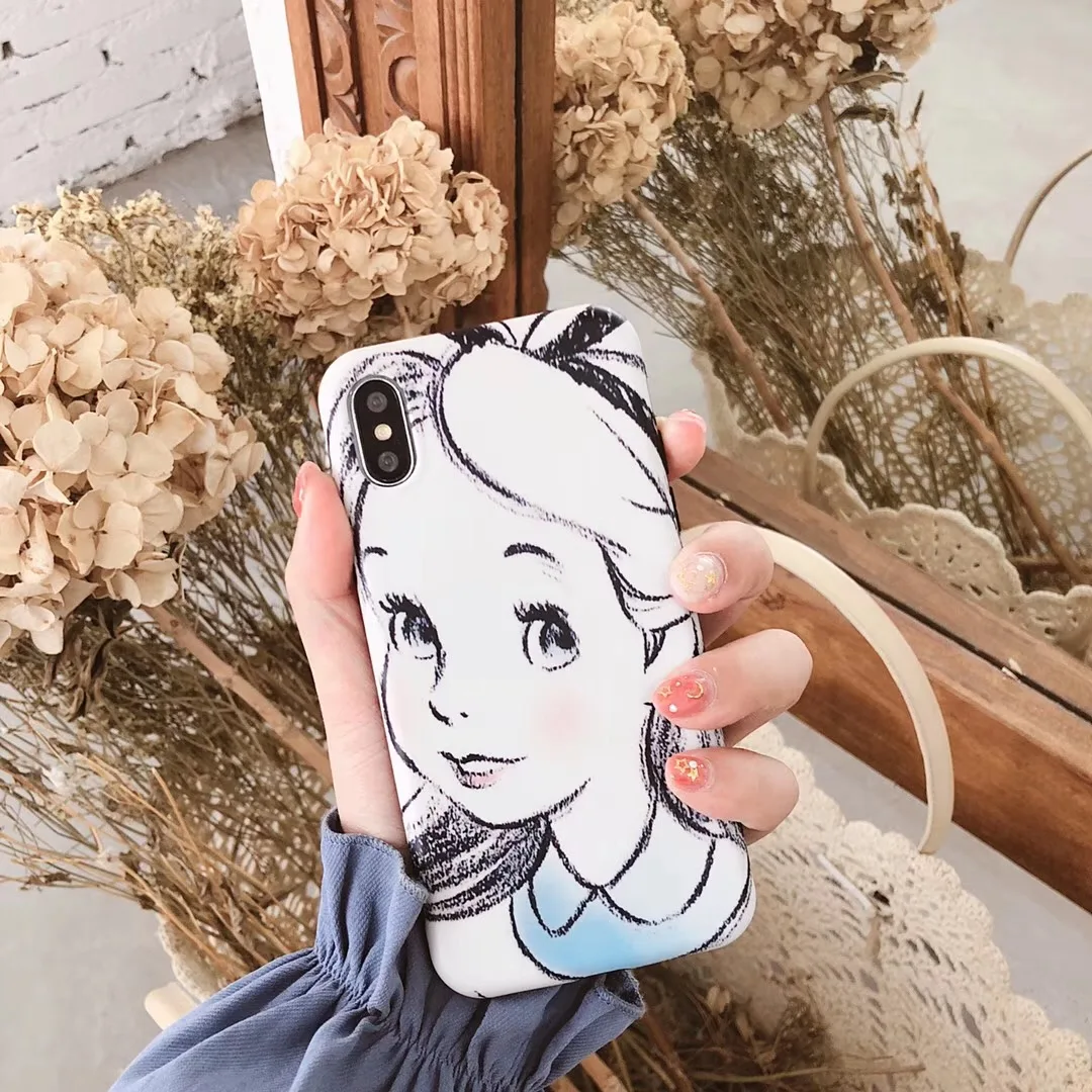 Модный мультфильм аниме эскиз Disneys Белоснежка защитный чехол для iphone 8 7 6 6s Plus X XR Xs