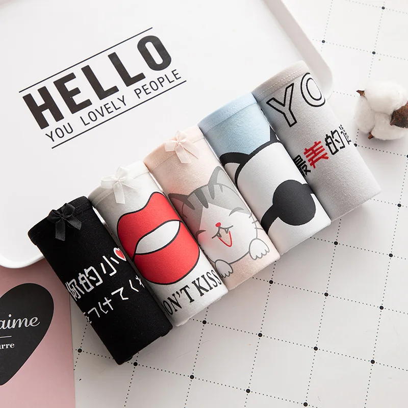 Нижнее белье для девочек подростков 4 шт. комфортные хлопковые трусы симпатичное