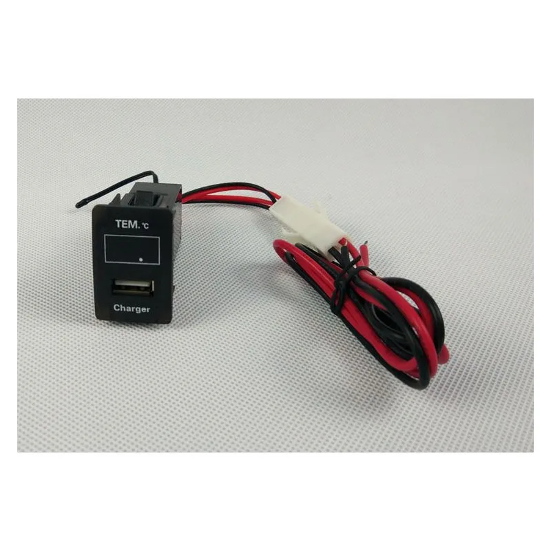 USB зарядное устройство автомобильное разъем напряжение дисплей Температура