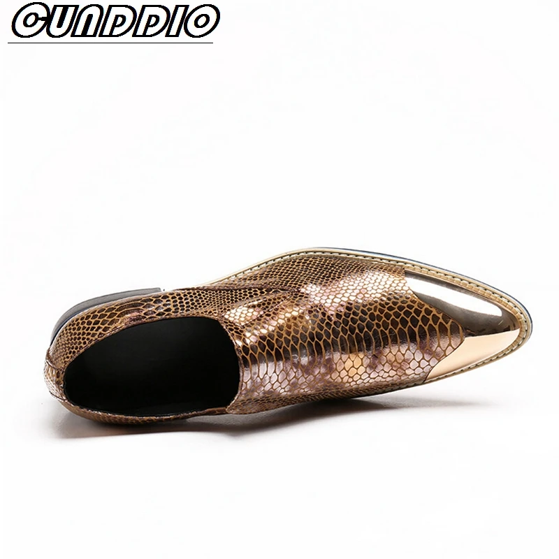 CUNDDIO Бизнес повседневная Мода Натуральная кожа Заостренный конец Низкий чтобы