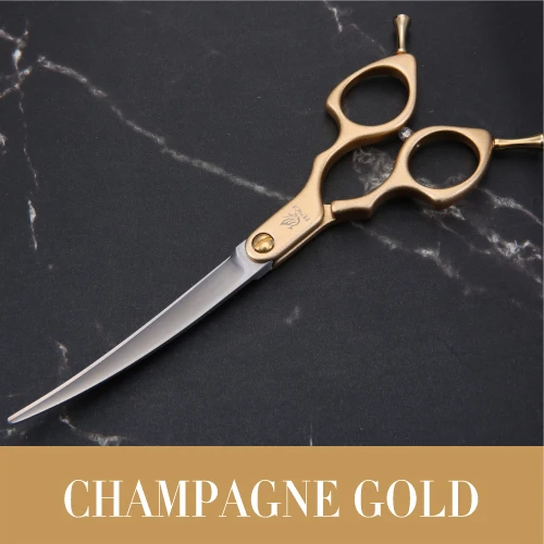 6.5 champagne gold Fenice профессиональные красочные 6,5 дюймов изогнутые ножницы для стрижки домашних животных ножницы для собак кошек - Цвет: 6.5 champagne gold