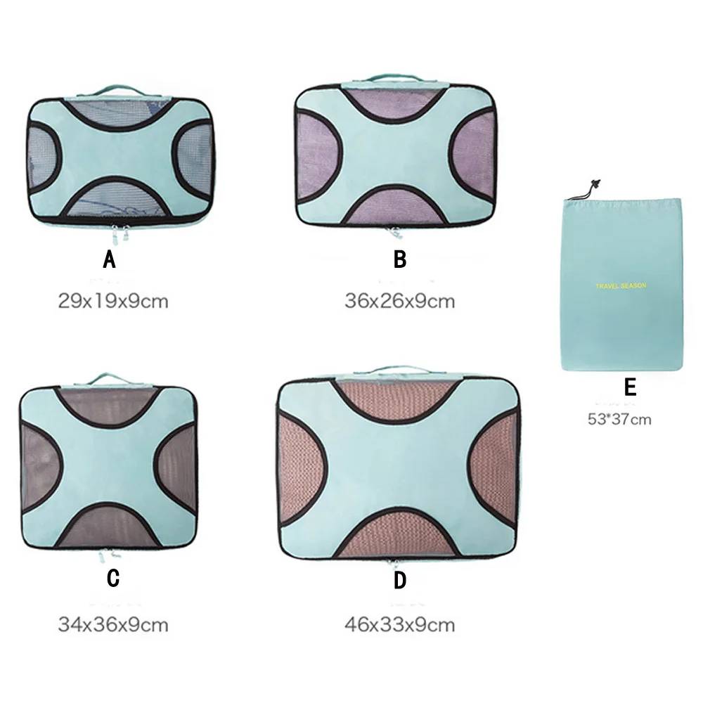 

Faroot 5Pcs Waterproof Travel Storage Bags Clothes Underwear Socks Packing Cube Storage Travel Luggage Organizer Bag