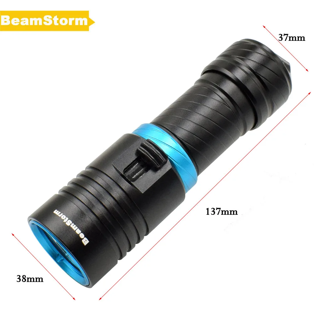 Beamstorm dv45 Водонепроницаемый 50 м Плавная затемнения Дайвинг светодиодный фонарик