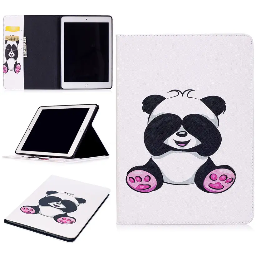 Чехол для Apple iPad 9 7 2018 2017 умный чехол A1822 Funda планшет Модный Рисунок Панда Сова PU