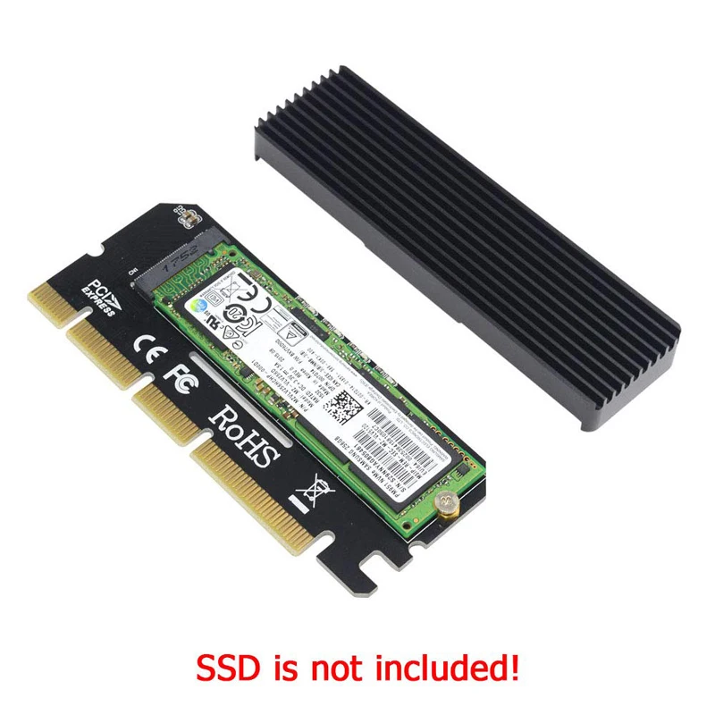 PCI Express 3 0x16x8x4 к PCIe Based M Key M.2 NVMe и AHCI SSD адаптер карта с алюминиевым чехол теплоотвод