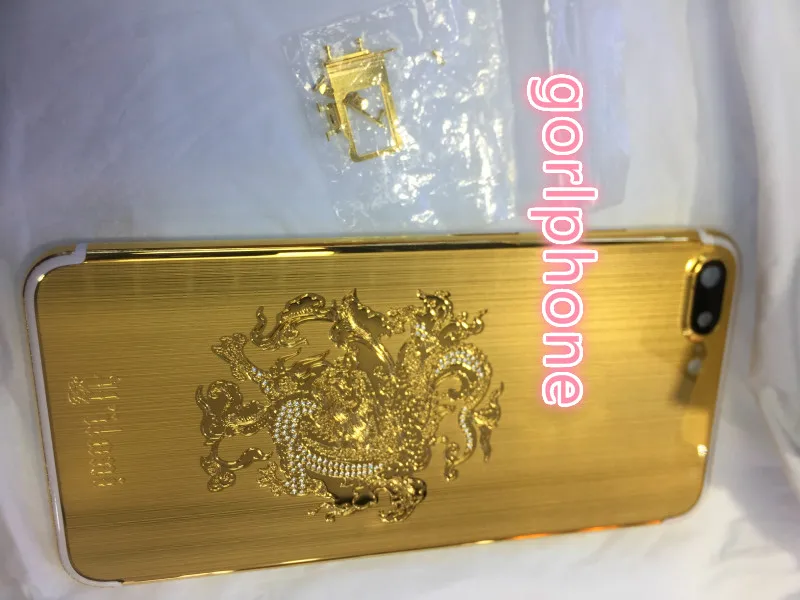 Сменный корпус dragon diamond для телефона 7 plus зеркальный 24 К Золотая задняя дверь с