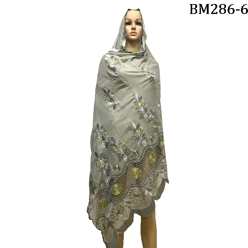 Новые африканские шарфы 2019 мусульманский женский шарф с вышивкой 100% cottoon женские