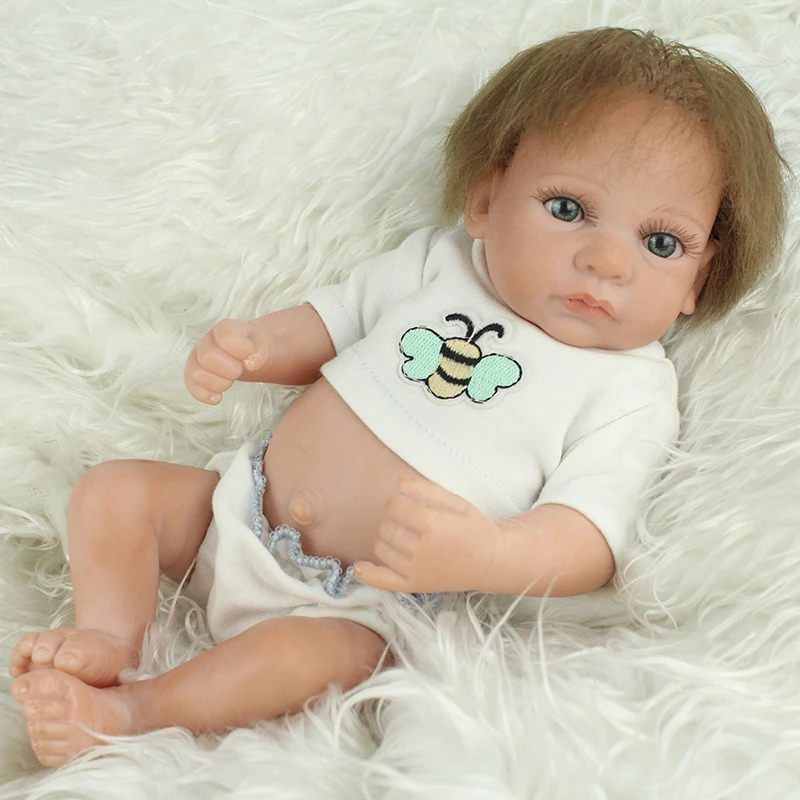 

28cm Newborn Toys Full Silicone Reborn Dolls Bebe Dolls with Open Acrylic Eyes Toys For Children Christmas Gifts