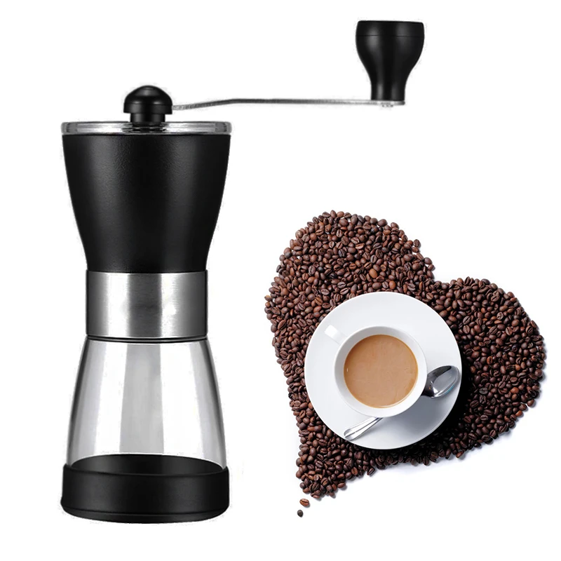 

OUTAD Portable Manual Ceramic Coffee Grinder Washable ABS Ceramic core Stainless Steel Home Kitchen Mini Manual Hand Coffee