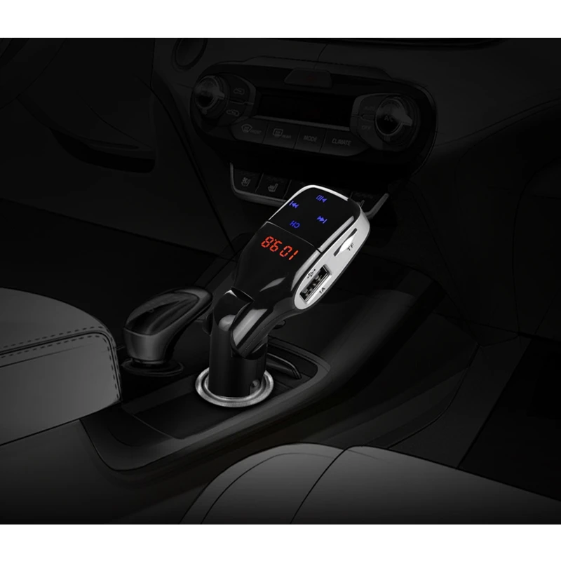 Jcotton Беспроводной 3.5 мм aux bluetooth dual usb адаптер в автомобильный fm трансмиттер Радио