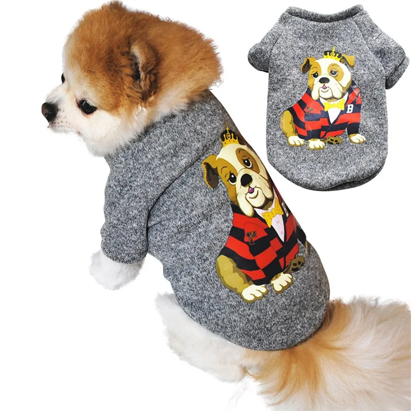 Pet Autumn Winter Costume Top, Short Sleeve Warm Fleece Sweater For Small Medium Dogs
