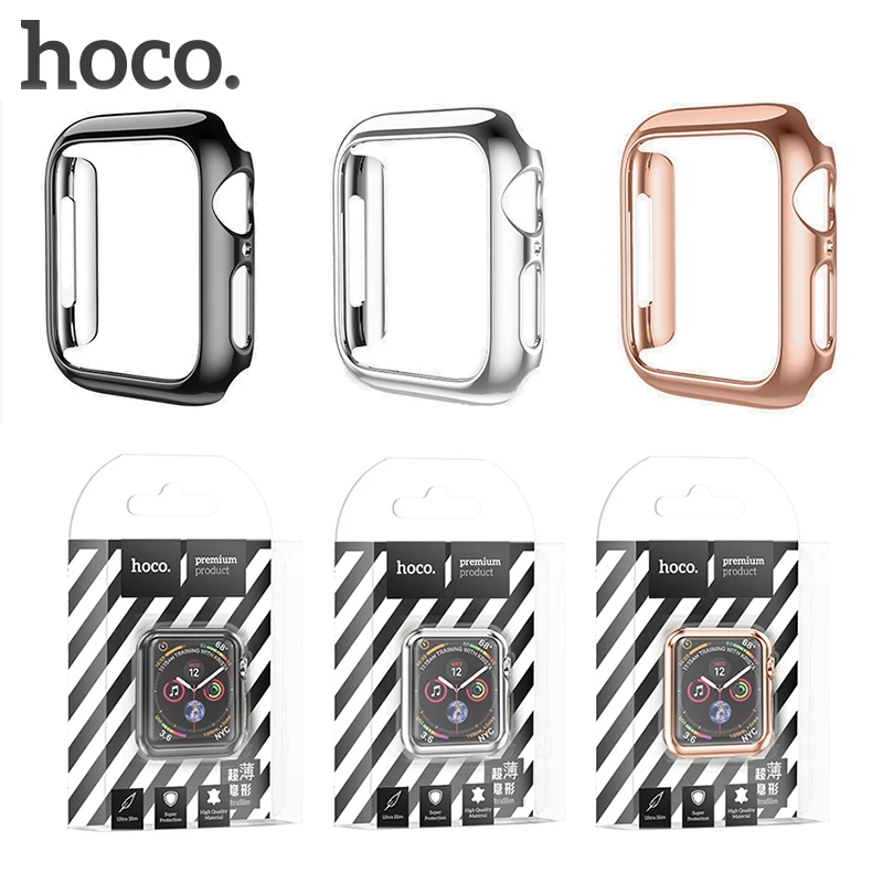 HOCO для Apple Watch Case Series 4 ПК Бампер Slim Fit Чехол IWatch 5 Цветное покрытие Тонкий протектор