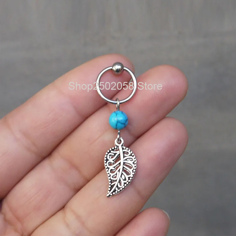 2pcs Leaf Tragus Piercing - Cartilage Helix Barbell Jewelry | Украшения и аксессуары