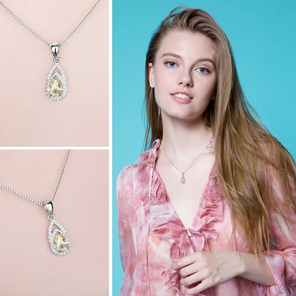 Jewelrypalace элегантный 0.9ct натуральный лимонный кварц Подвеска для девушку