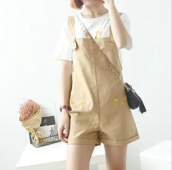 Женские летние шорты комбинезоны без рукавов на бретельках комбинезон для