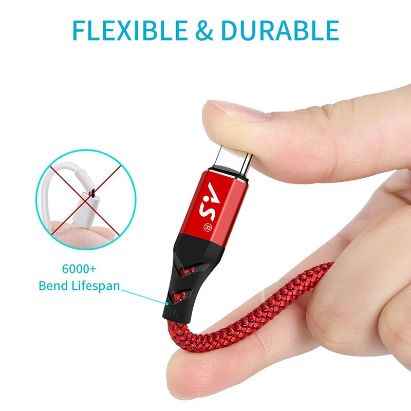 A.S Type C Cable USB 3.1 Fast 5A Charge Data Android Quick Charging for Xiaomi Mi 8 SE Huawei P20 Pro Samsung Cord Wire | Мобильные