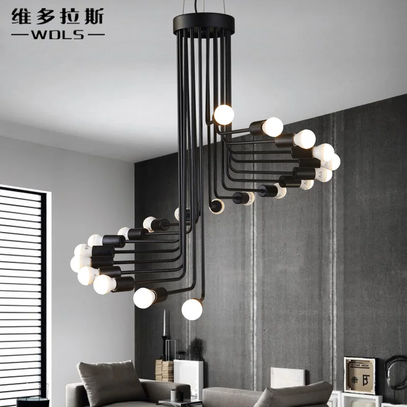 売る 現代ヴィンテージロフトペンダントライト鉄スパイラル階段ランプドロップ光器具ライトアンティークアメリカのペンダントランプ