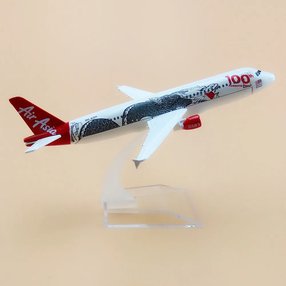 16 см Asia Air Dragon Airbus 320 A320 100th Airlines модель самолета Airways сувенир коллекции бесплатная