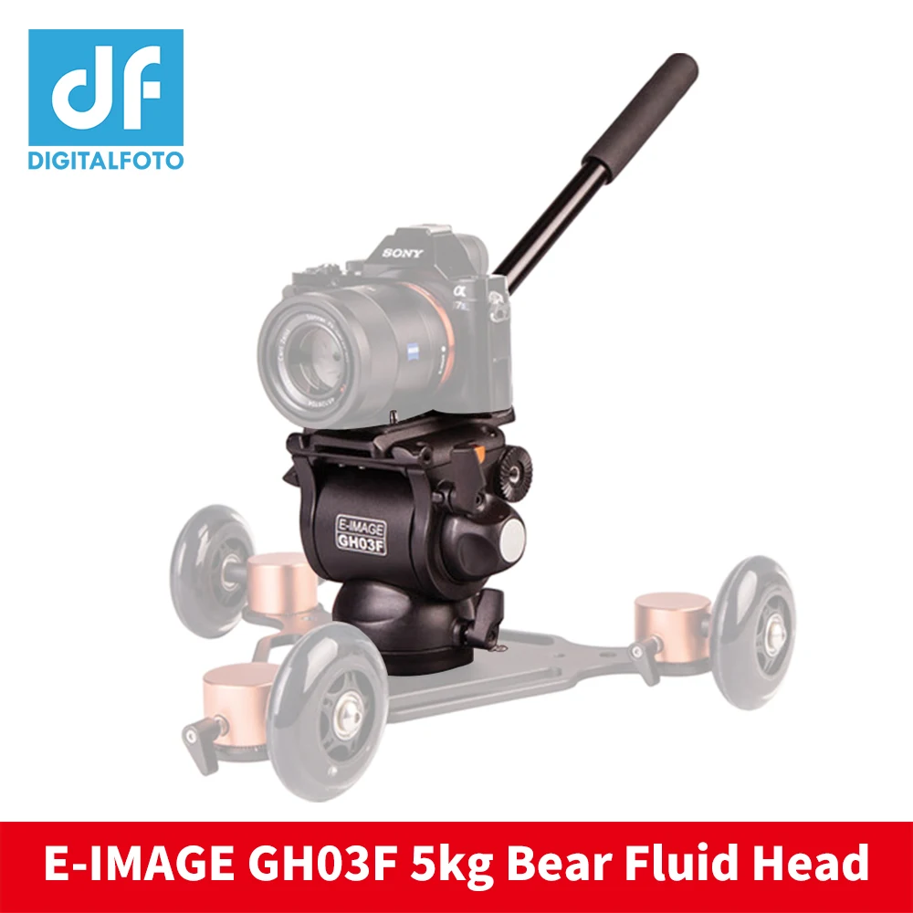 E-IMAGE GH03F 5 кг медведь видео плоское основание панорамная головка для штатива монопод DSLR видеокамера с регулируемой ручкой